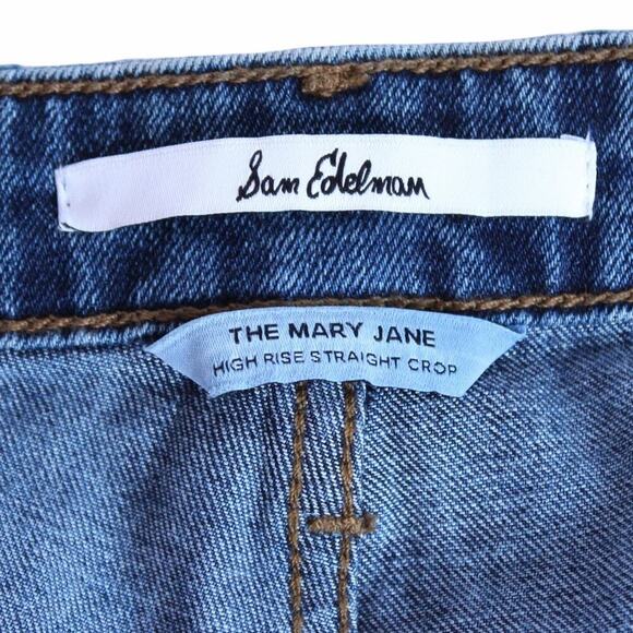 SAM EDELMAN The Mary Jane Embroidered Jeans High Rise, Cropped Women's Size 4 - Picture 5 of 11